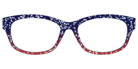 The Navy to Scarlet Gradient with Star Glitter