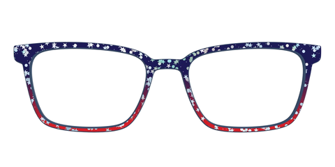 The Navy to Scarlet Gradient with Star Glitter
