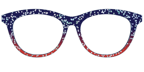 The Navy to Scarlet Gradient with Star Glitter