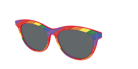 The Polarized Traditional Pride Flag Glitter Sun Top
