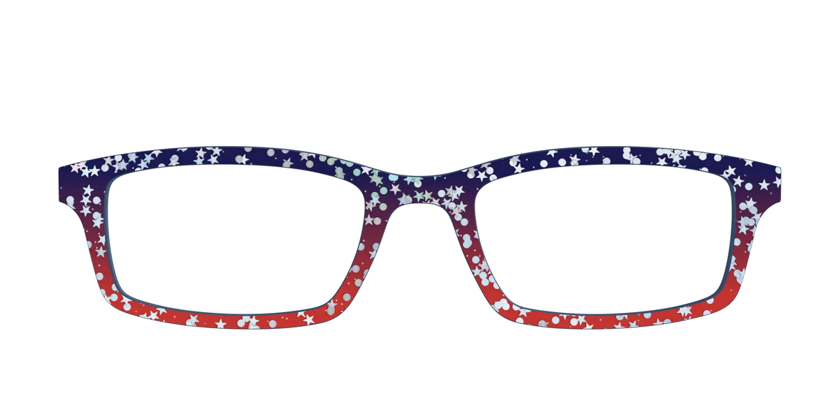 The Navy to Scarlet Gradient with Star Glitter