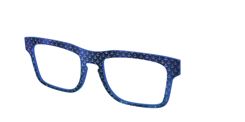 The Blue Shimmer with Silver Foil Anchors