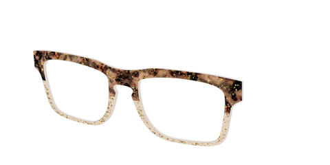 The Khaki Tortoise Crystal Split with Gold Flakes