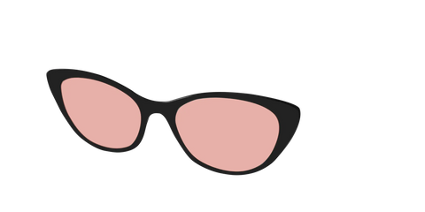 The Black With Coral Pink Lens