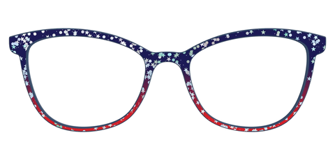 The Navy to Scarlet Gradient with Star Glitter