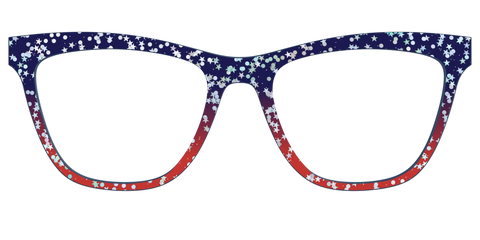 The Navy to Scarlet Gradient with Star Glitter
