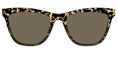 The Polarized Caramel Tortoise Horn Split Sun Top