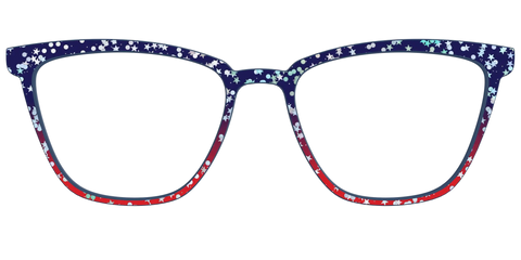 The Navy to Scarlet Gradient with Star Glitter