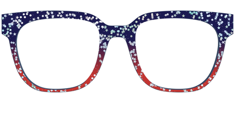 The Navy to Scarlet Gradient with Star Glitter