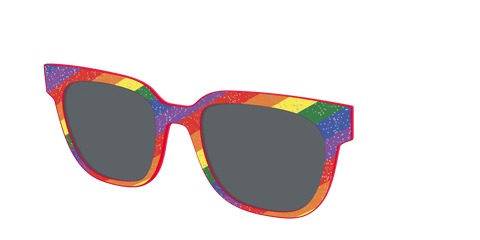 The Polarized Traditional Pride Flag Glitter Sun Top