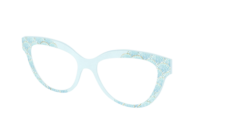 The Aquamarine Shells Shimmer with Gold Foil