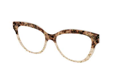 The Khaki Tortoise Crystal Split with Gold Flakes