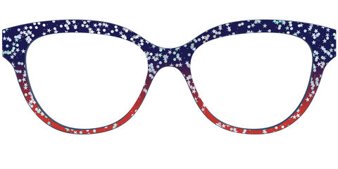 The Navy to Scarlet Gradient with Star Glitter