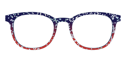 The Navy to Scarlet Gradient with Star Glitter