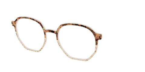 The Khaki Tortoise Crystal Split with Gold Flakes