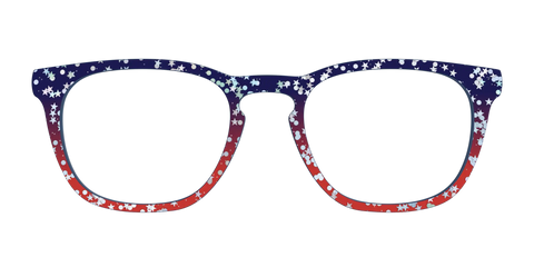 The Navy to Scarlet Gradient with Star Glitter