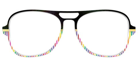 The Chic Pride Stripes Crystal with Gold Foil