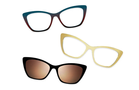 Tortoise Acetate Gold Metal - Set