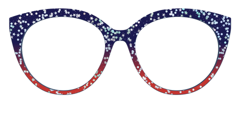The Navy to Scarlet Gradient with Star Glitter