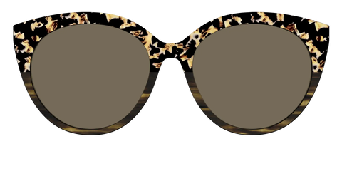 The Polarized Caramel Tortoise Horn Split Sun Top